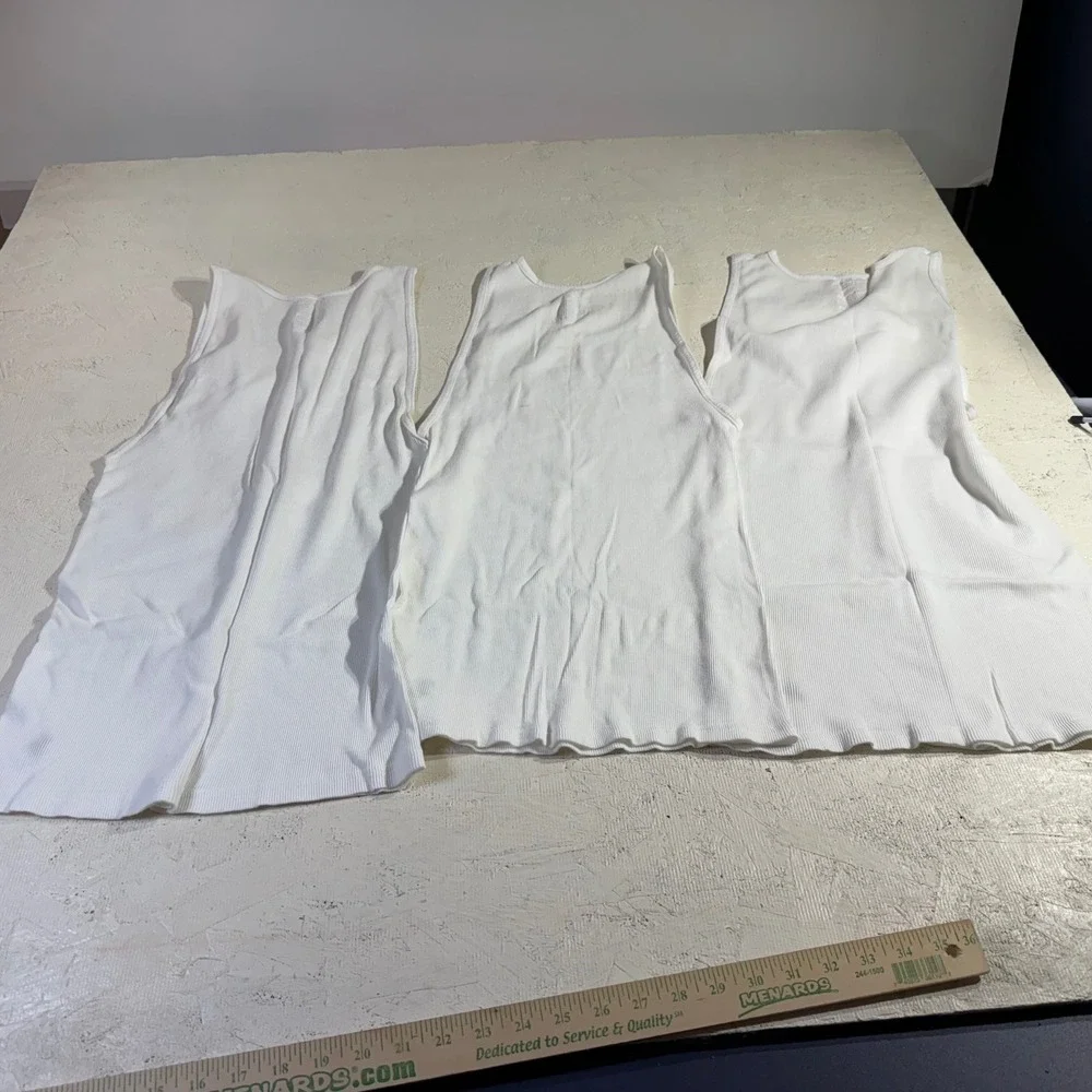 Polo Ralph Lauren Cotton Ribbed Tank Undershirts XL White 3 Pack